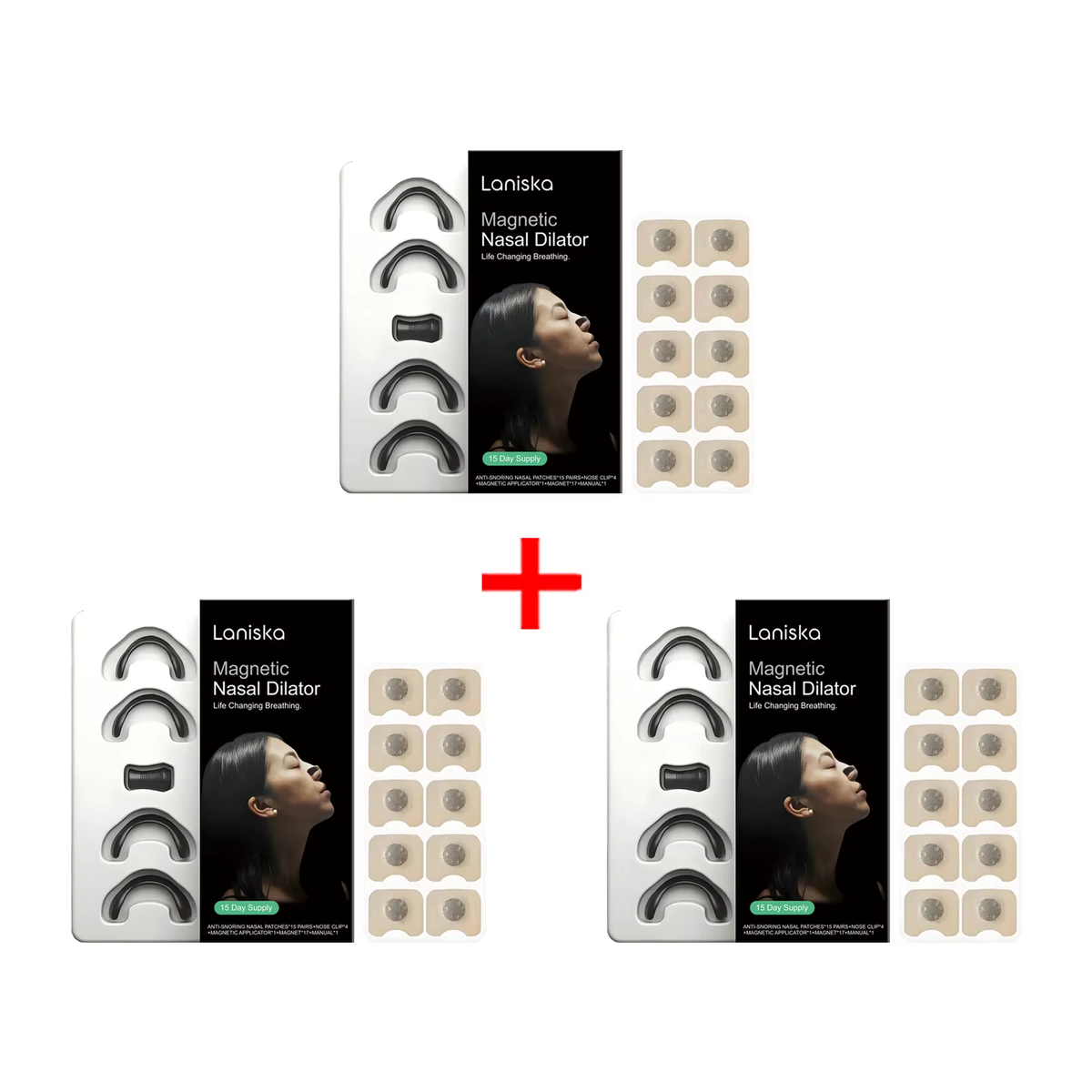 Magnetic Nasal Dilator Kit Relieve Stuffy Nose Breathe Strips Increase Oxygen Intake Stop Snoring Promote Deep Sleep Aid Patch